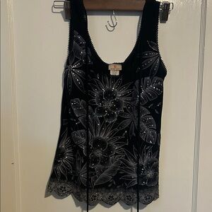 Viva You Black and Gray Floral Tank Top